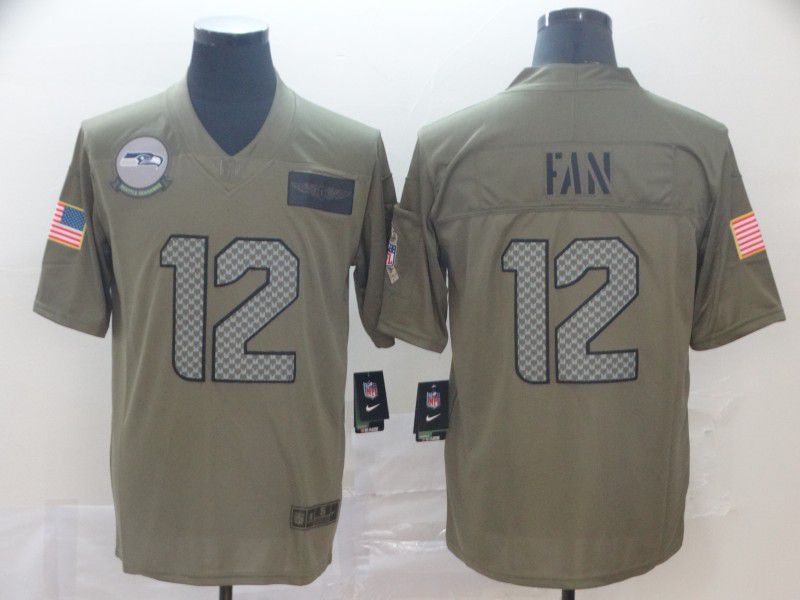 Men Seattle Seahawks #12 Fan Nike Camo 2019 Salute to Service Limited NFL Jerseys